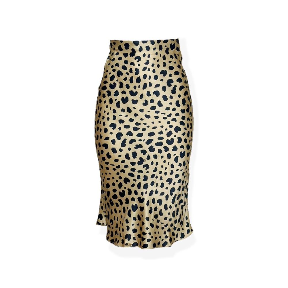[NWT] RÉALISATION PAR Naomi Silk Slip Skirt, Wild Things Leopard, XS